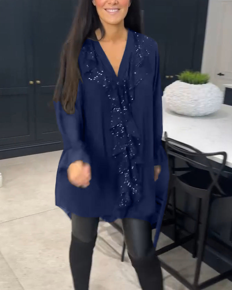 Bluzka z falbankami o eleganckim fasonie