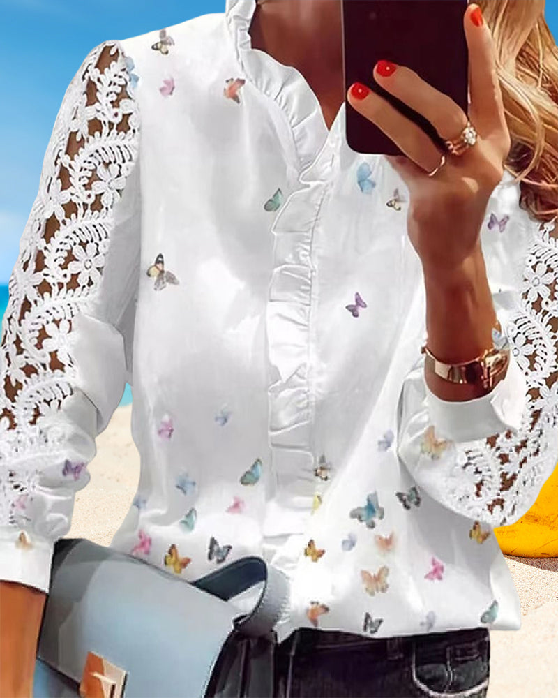 Bluzka z nadrukiem patchworkowym