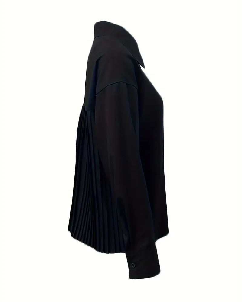 Bluzka Stylowa Jednolity Kolor Plisowana