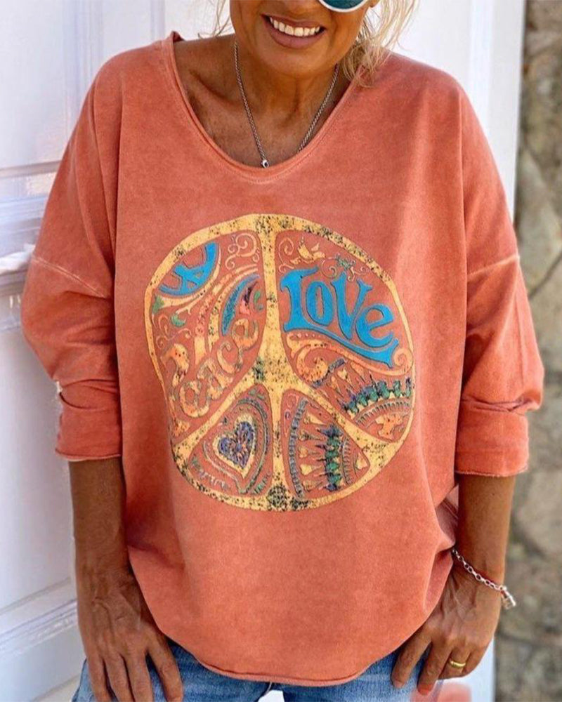 Pomarańczowy top z nadrukiem