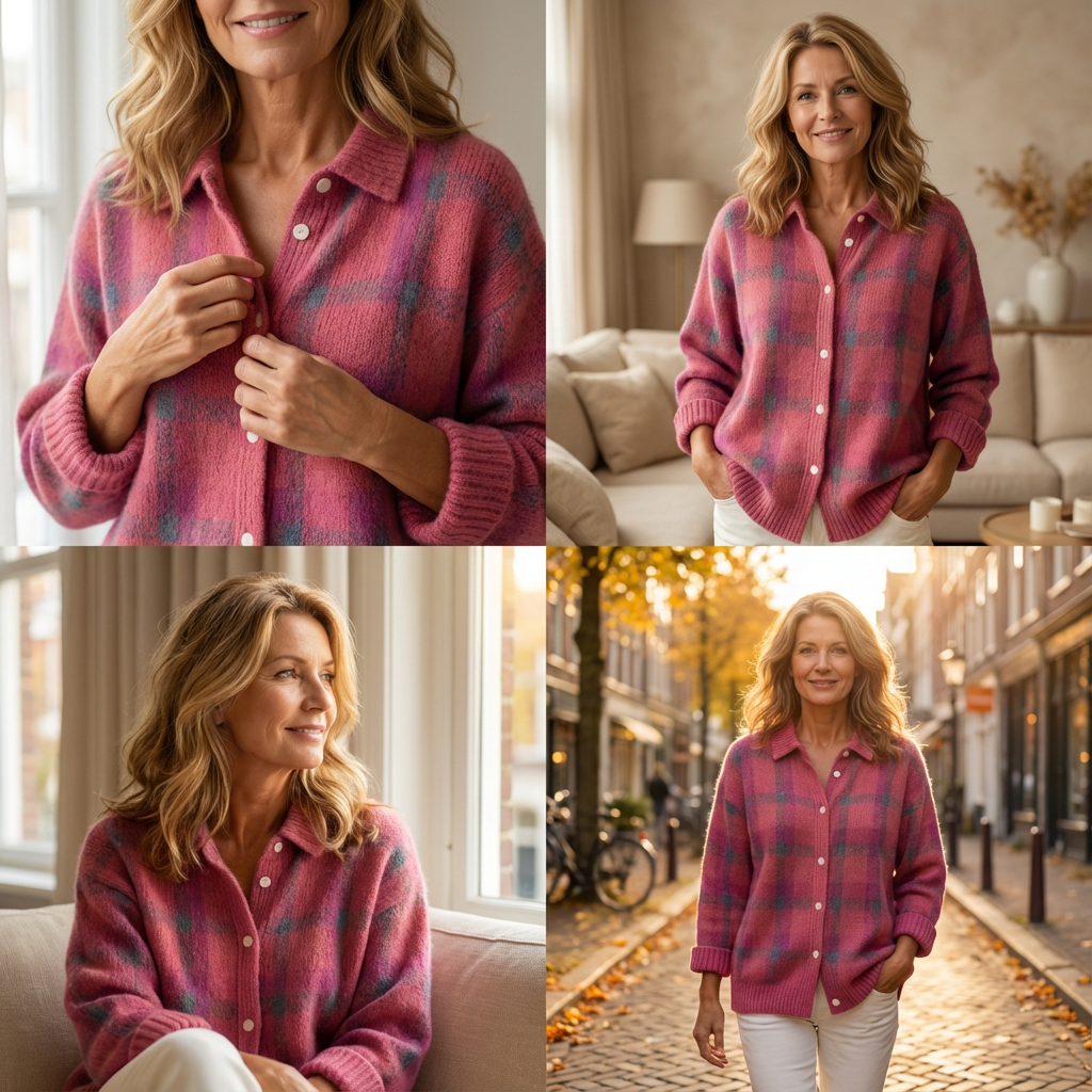 Noelle – miękki sweter w kratkę