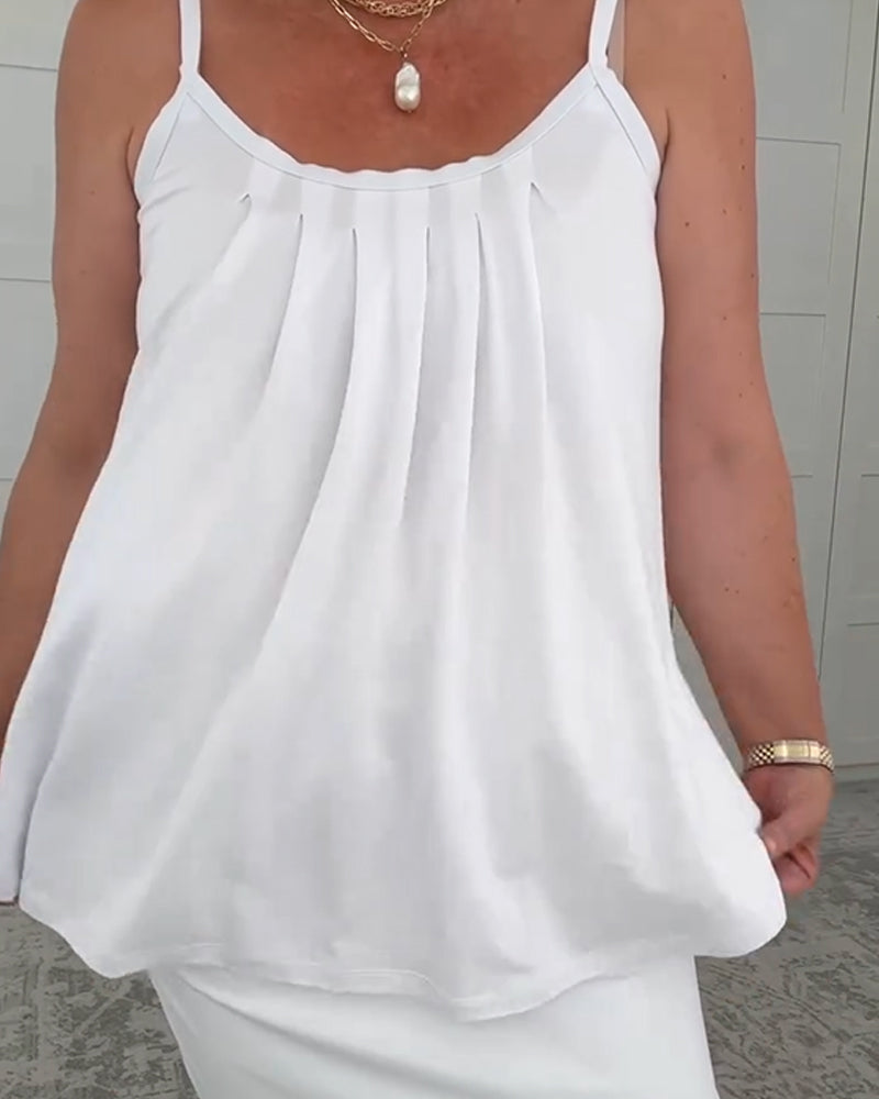 Paski kamizelki plisowane u dołu