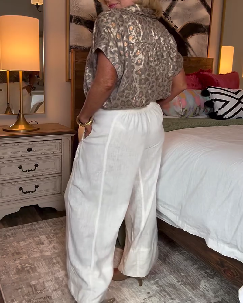 Bluzka casualowa z nadrukiem w panterkę