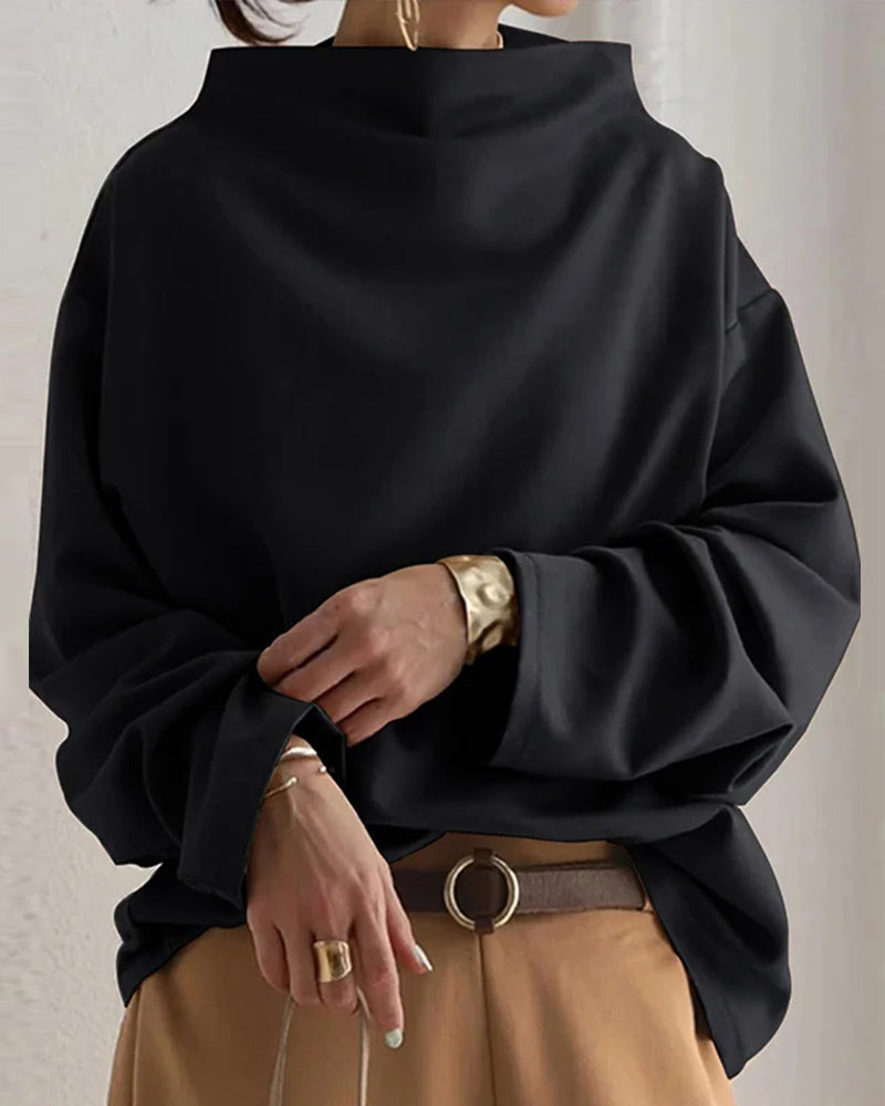 Luźna bluzka z długimi rękawami