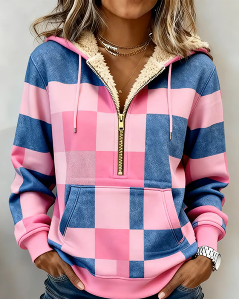 Sweter z kapturem i podszewką z polaru, zapinany na zamek błyskawiczny