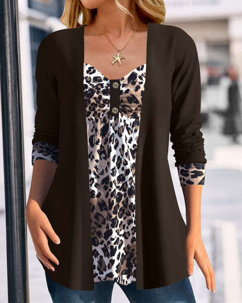 Top dwuczęściowy z nadrukiem w panterkę