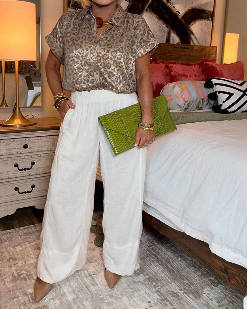 Bluzka casualowa z nadrukiem w panterkę