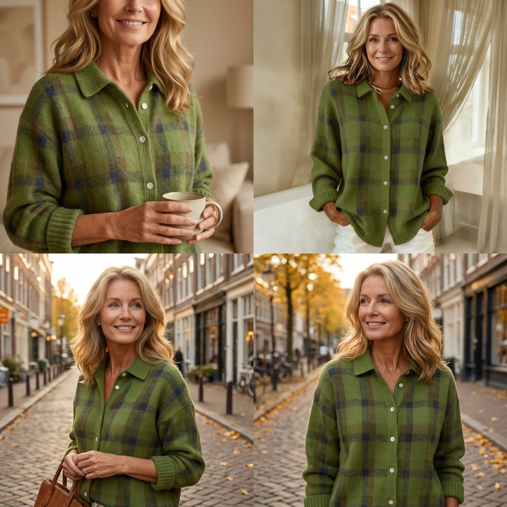 Noelle – miękki sweter w kratkę