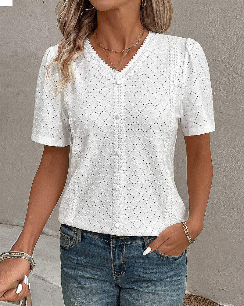 Bluzka z prostymi rękawami