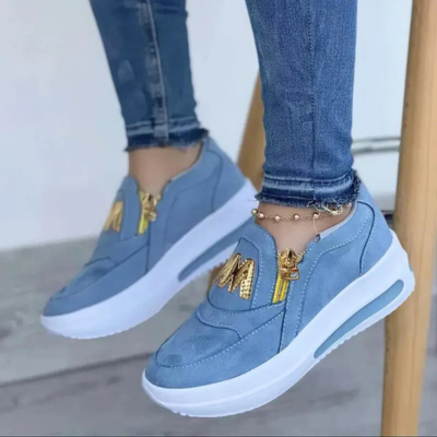 Trampki wsuwane – damskie obuwie codzienne z modnym detalem w postaci zamka błyskawicznego