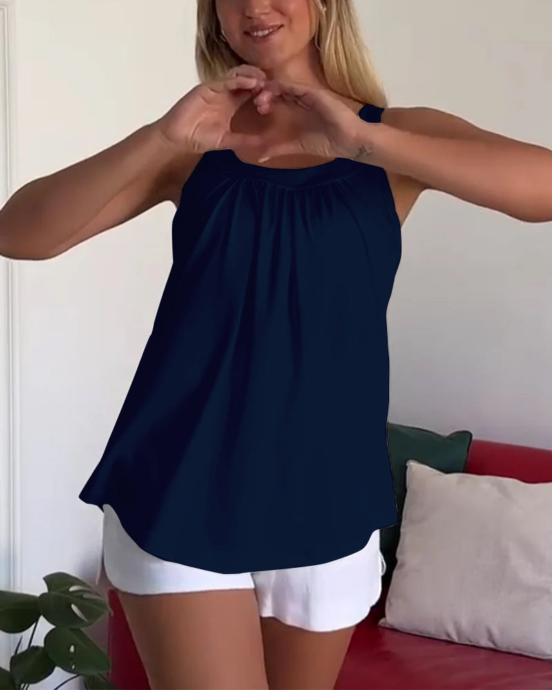 Zestaw bez ramiączek plisowany top w jednolitym kolorze