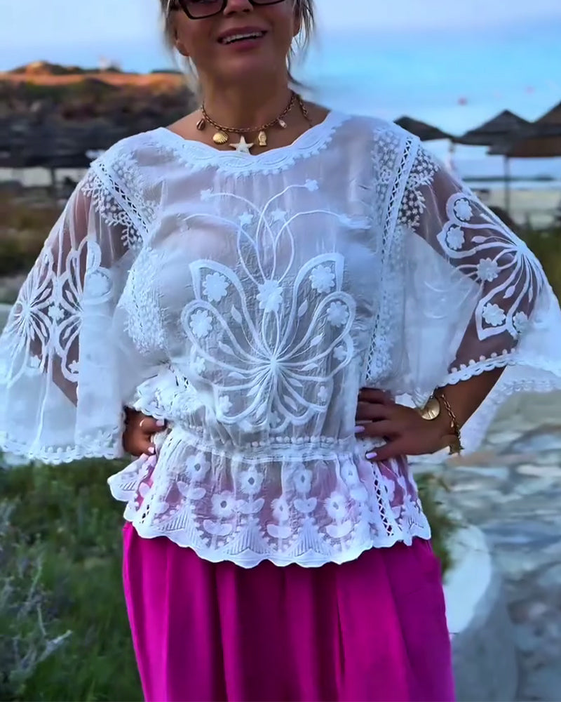 Bluzka w jednolitym kolorze, modna