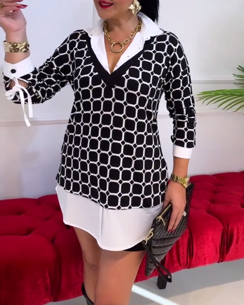 Nadruk w kratkę na górnej klapie