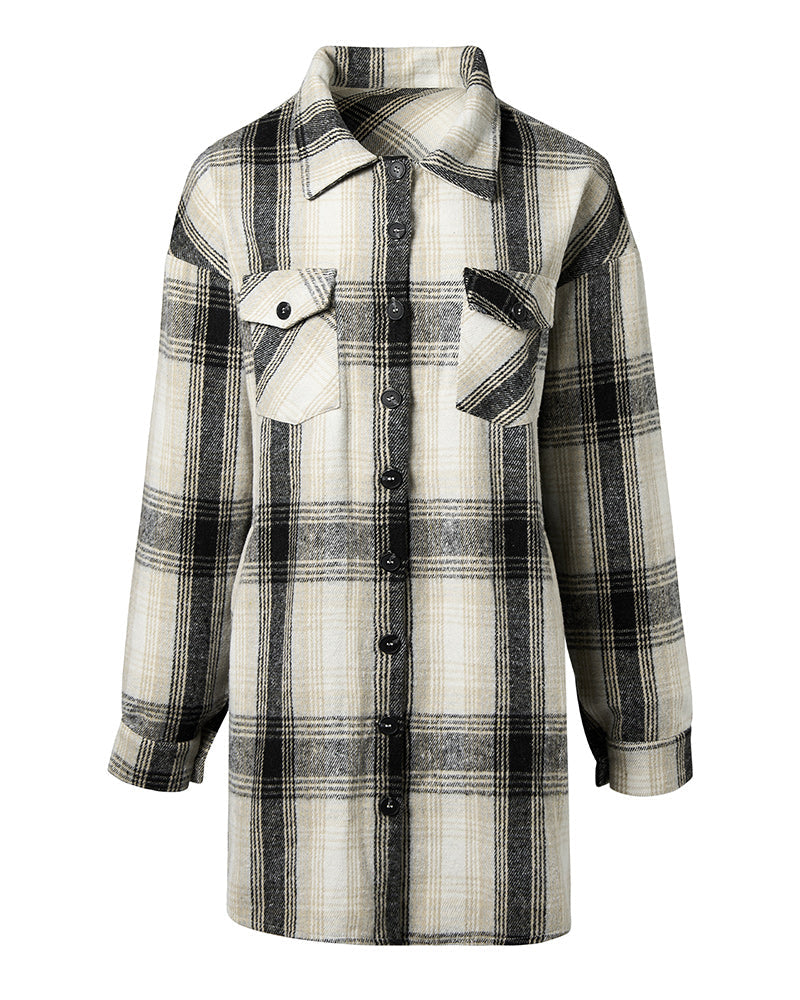 Koszula w kratkę z kieszonką na co dzień