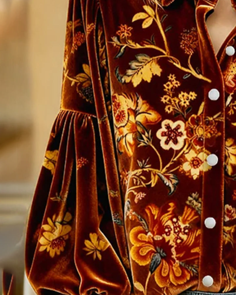 Bluzka z nadrukiem i rękawami typu latarnia