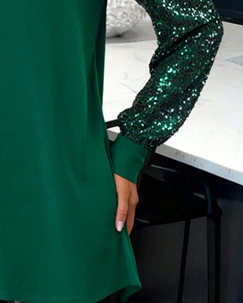 Koszula z brokatowym wzorem patchworkowym, dekoltem w serek, zapinana na guziki