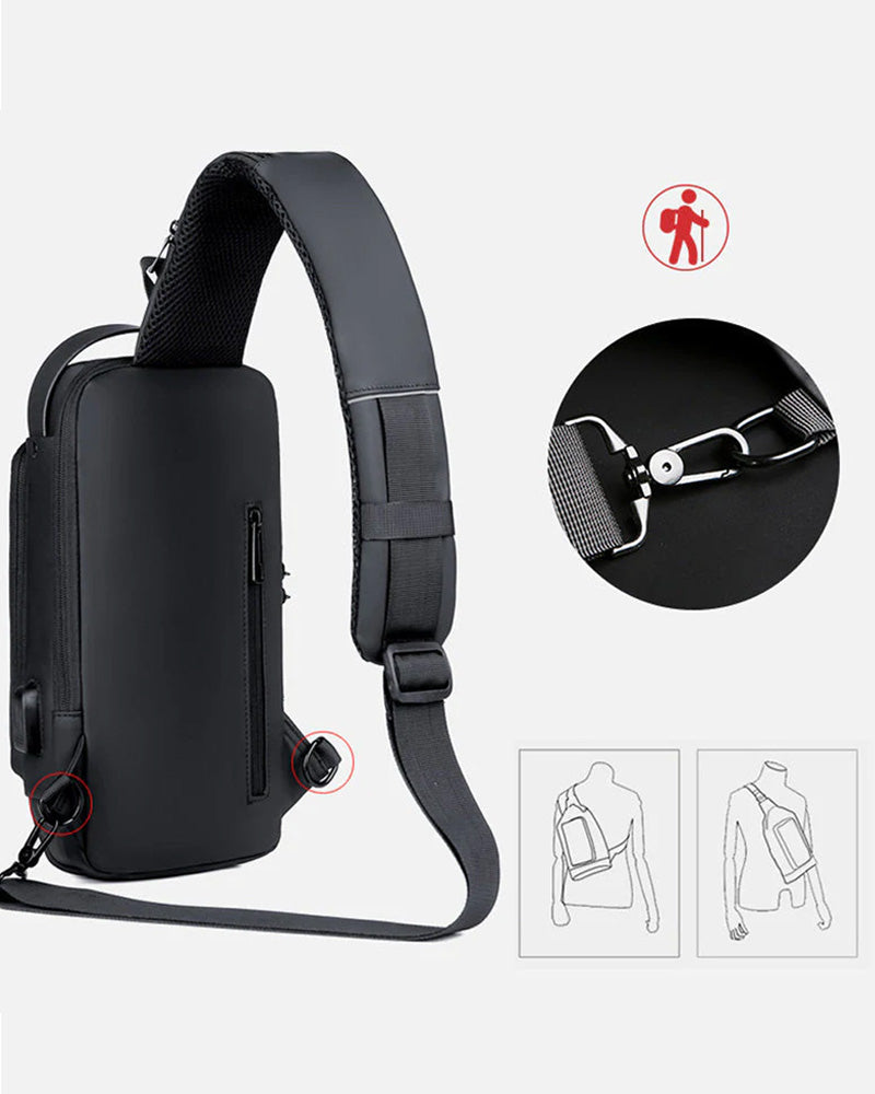 Hasło do torby piersiowej zabezpieczającej przed kradzieżą