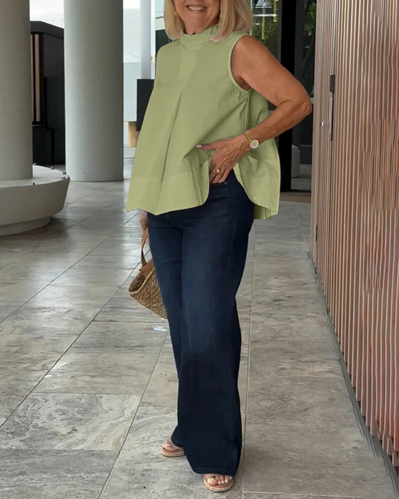 Bluzka bez rękawów prosta prosta