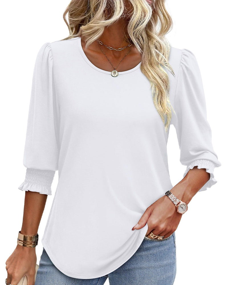 Bluzka z bufiastymi rękawami i nadrukiem