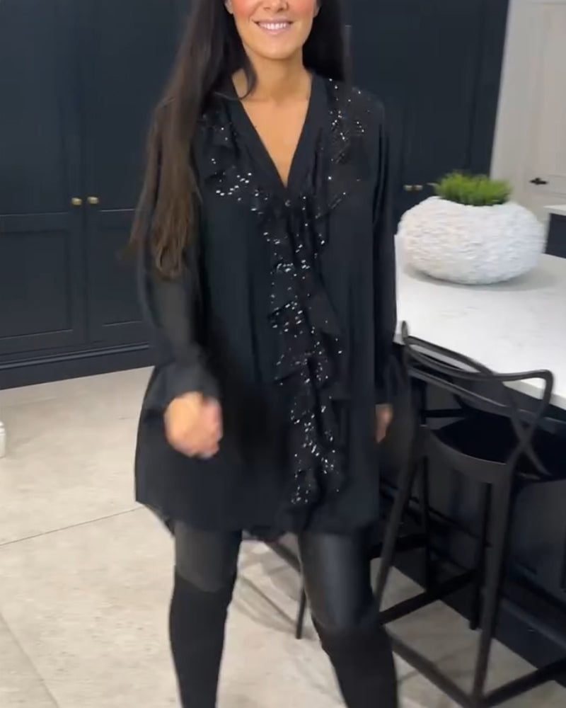 Bluzka z falbankami o eleganckim fasonie