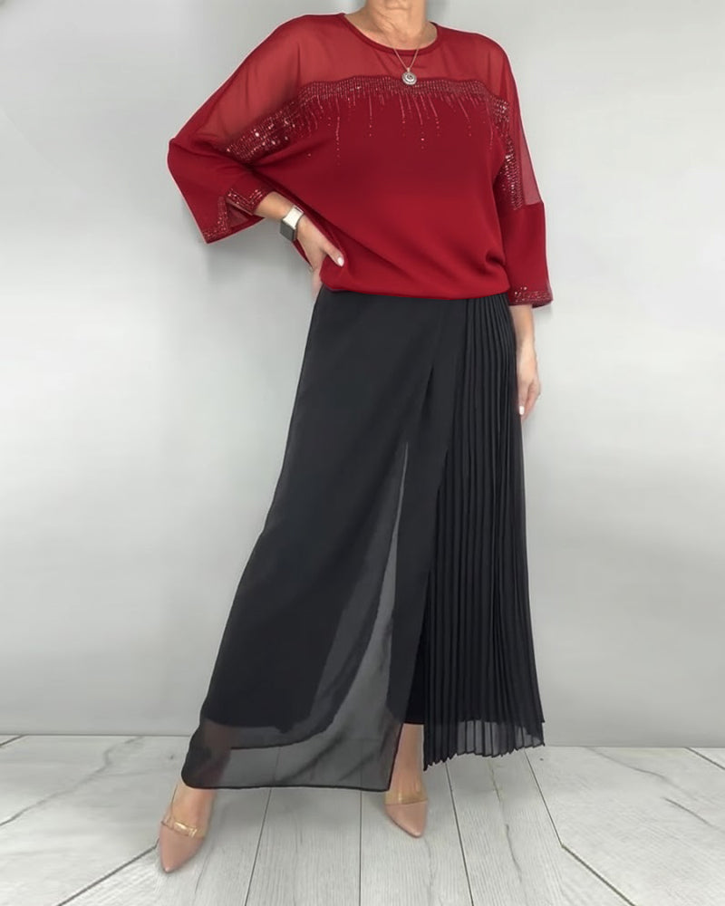 Bluzka z gazy rozcięta luźno