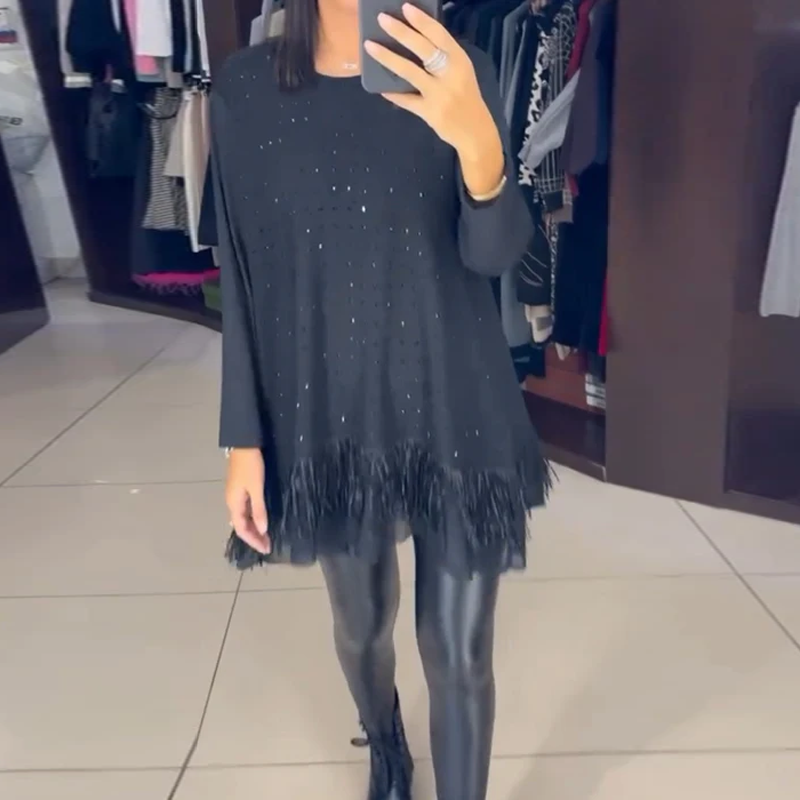 Top z kryształkami w modnym kolorze