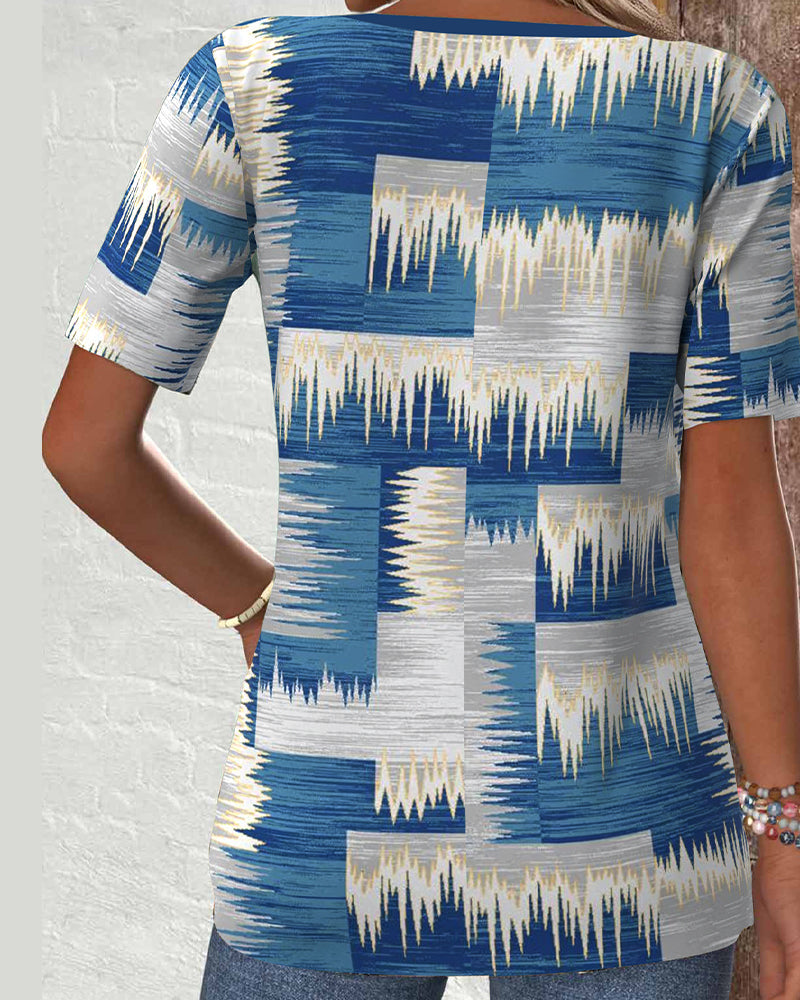 Bluzka casualowa z krótkim rękawem, drukowana cyfrowo