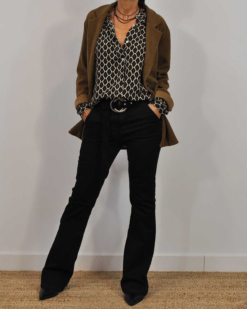 Bluzka casualowa z dekoltem w serek