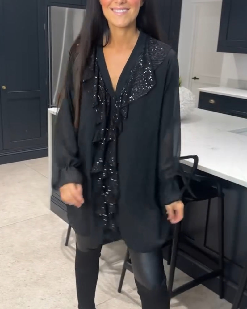 Bluzka z falbankami o eleganckim fasonie