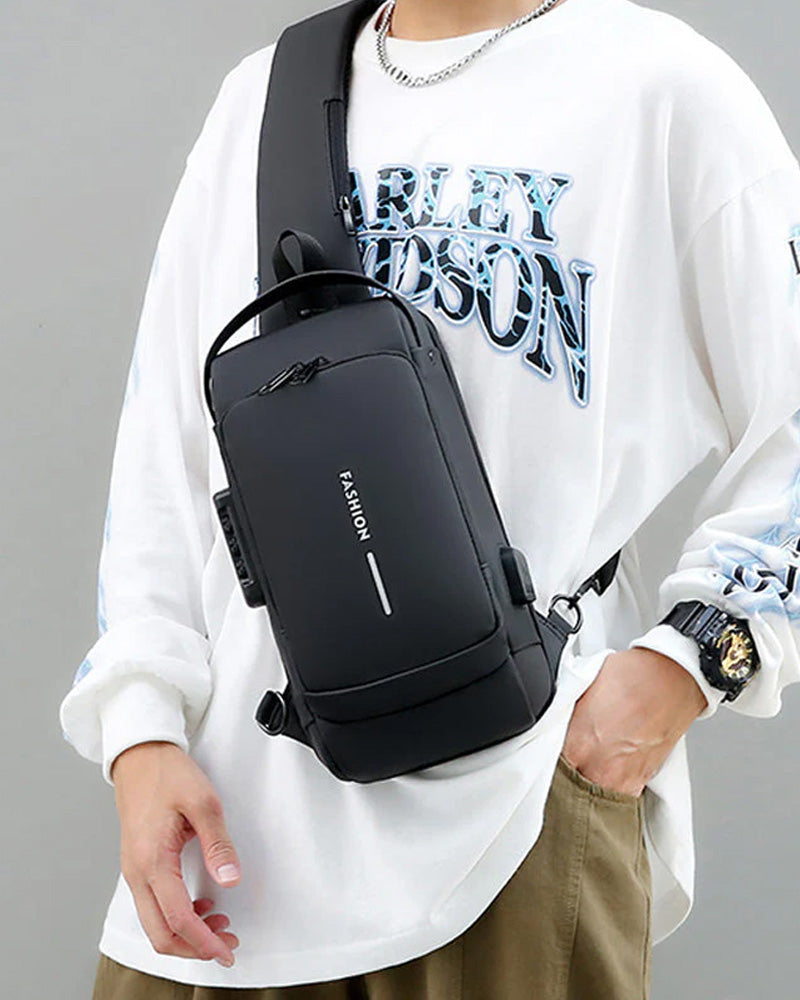 Hasło do torby piersiowej zabezpieczającej przed kradzieżą