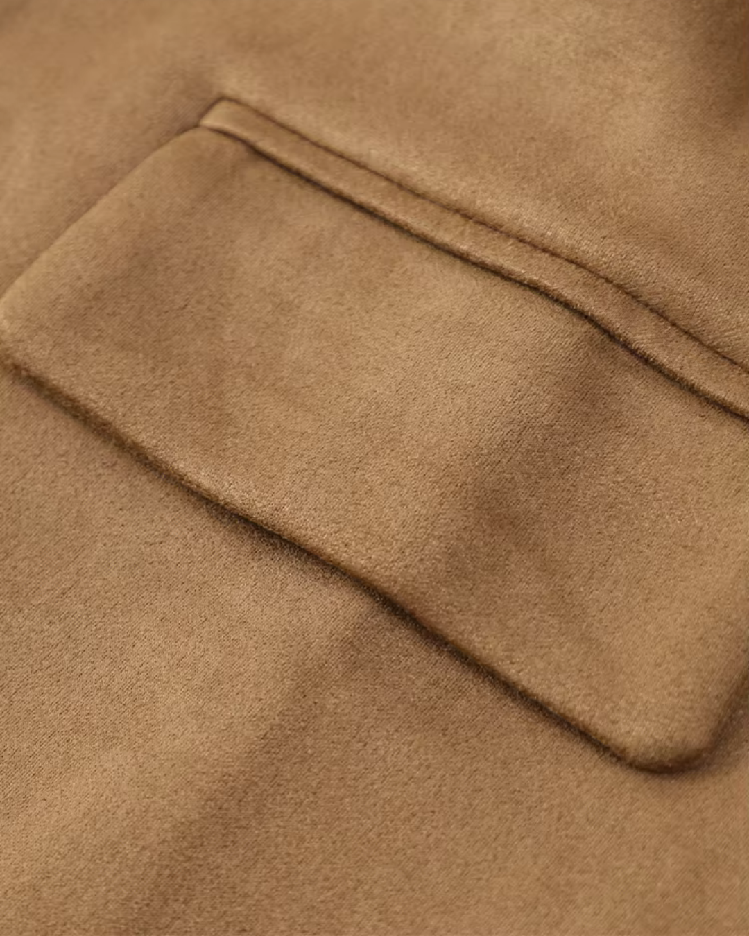 Marynarka damska zamszowa - elegancki płaszcz oversize w kolorze brązowym