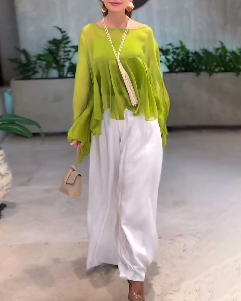 Bluzka o stylowym, gładkim wzorze