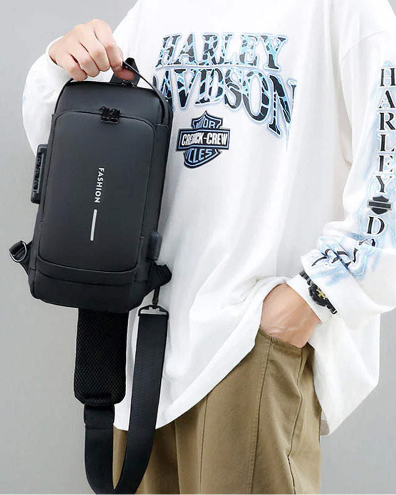 Hasło do torby piersiowej zabezpieczającej przed kradzieżą