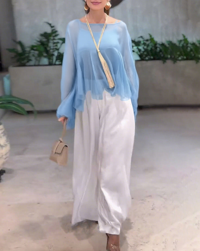 Bluzka o stylowym, gładkim wzorze