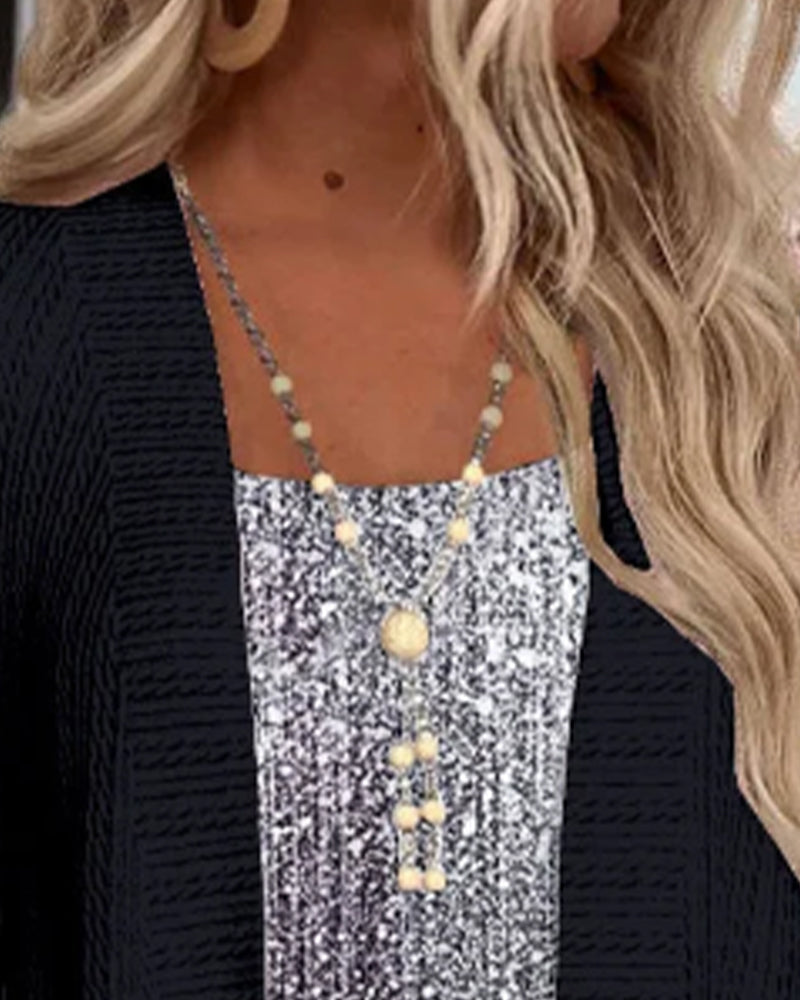 Modny top w imitacji dwuczęściowej konstrukcji