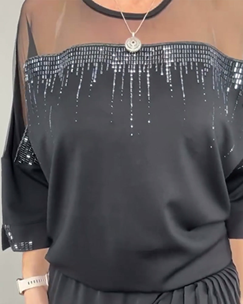 Bluzka z gazy rozcięta luźno