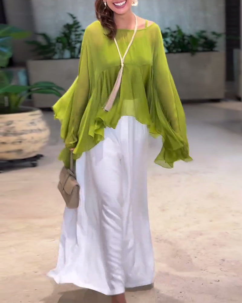 Bluzka o stylowym, gładkim wzorze