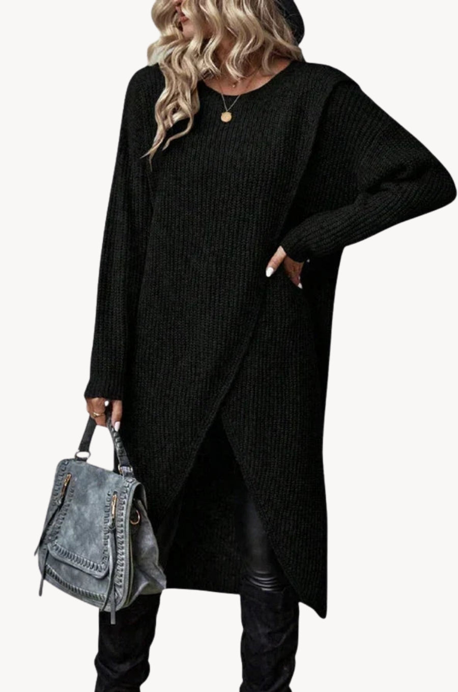 Elsemiek | Elegancka sukienka sweterkowa o prostym kroju