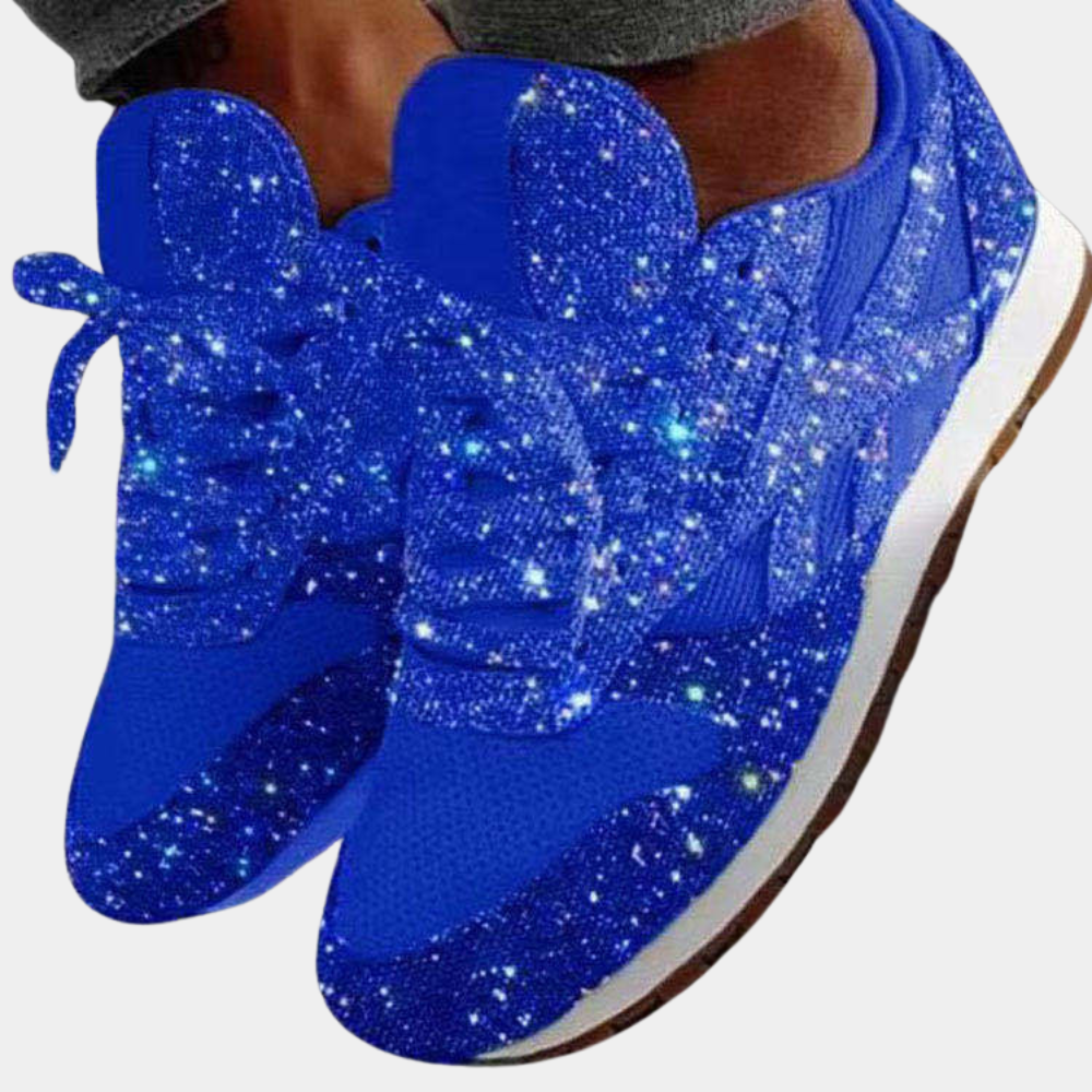 Sportowe trampki – błyszczące damskie buty sportowe na co dzień