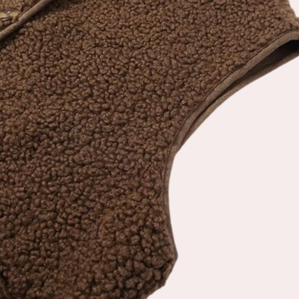 Kamizelka Sherpa - modna kamizelka zapinana na guziki dla kobiet