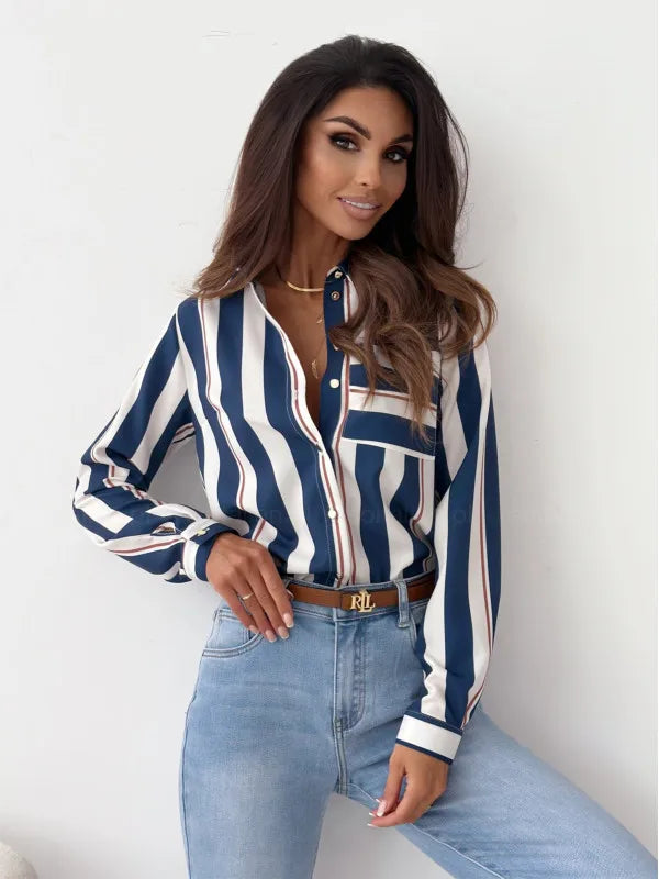 Bluzka w paski z długimi rękawami