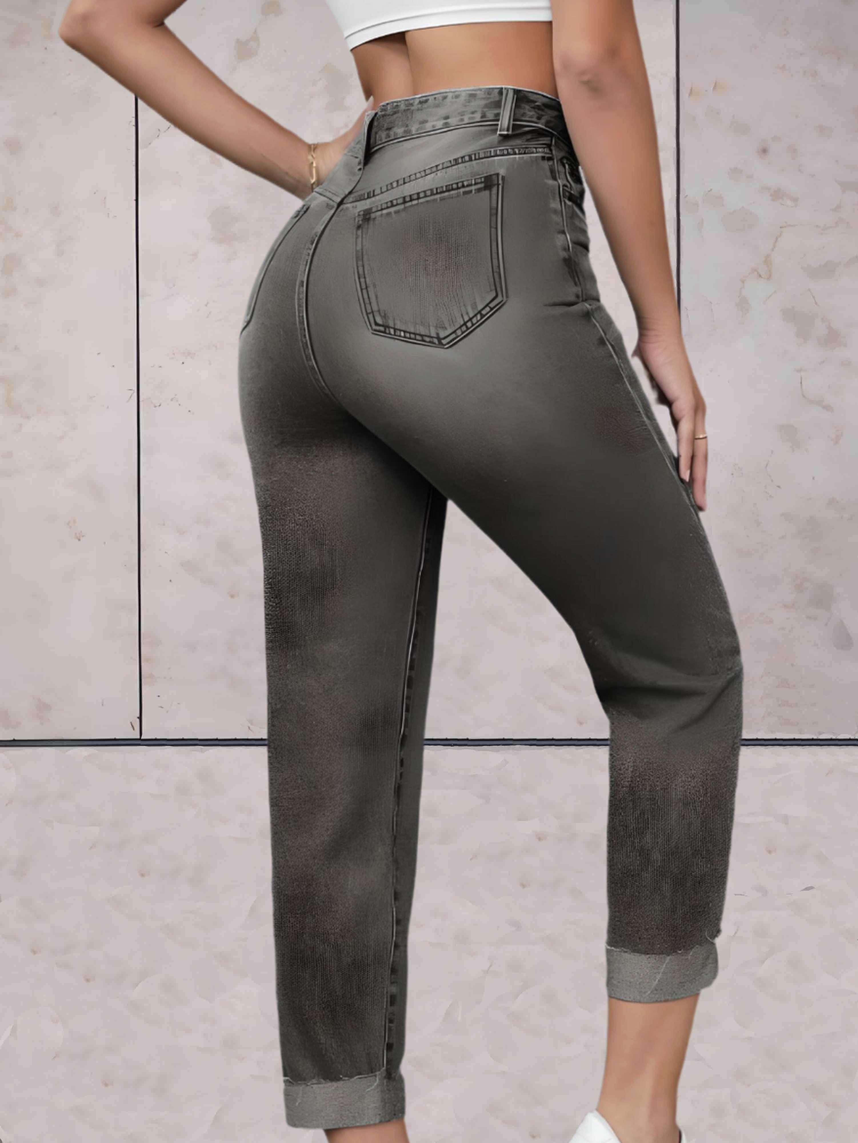 Jeansy z wysokim stanem - stylowy damski jeans o dopasowanym kroju