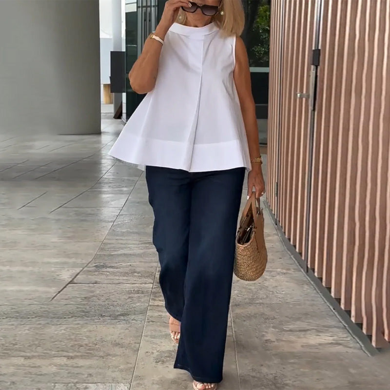 Bluzka bez rękawów prosta prosta