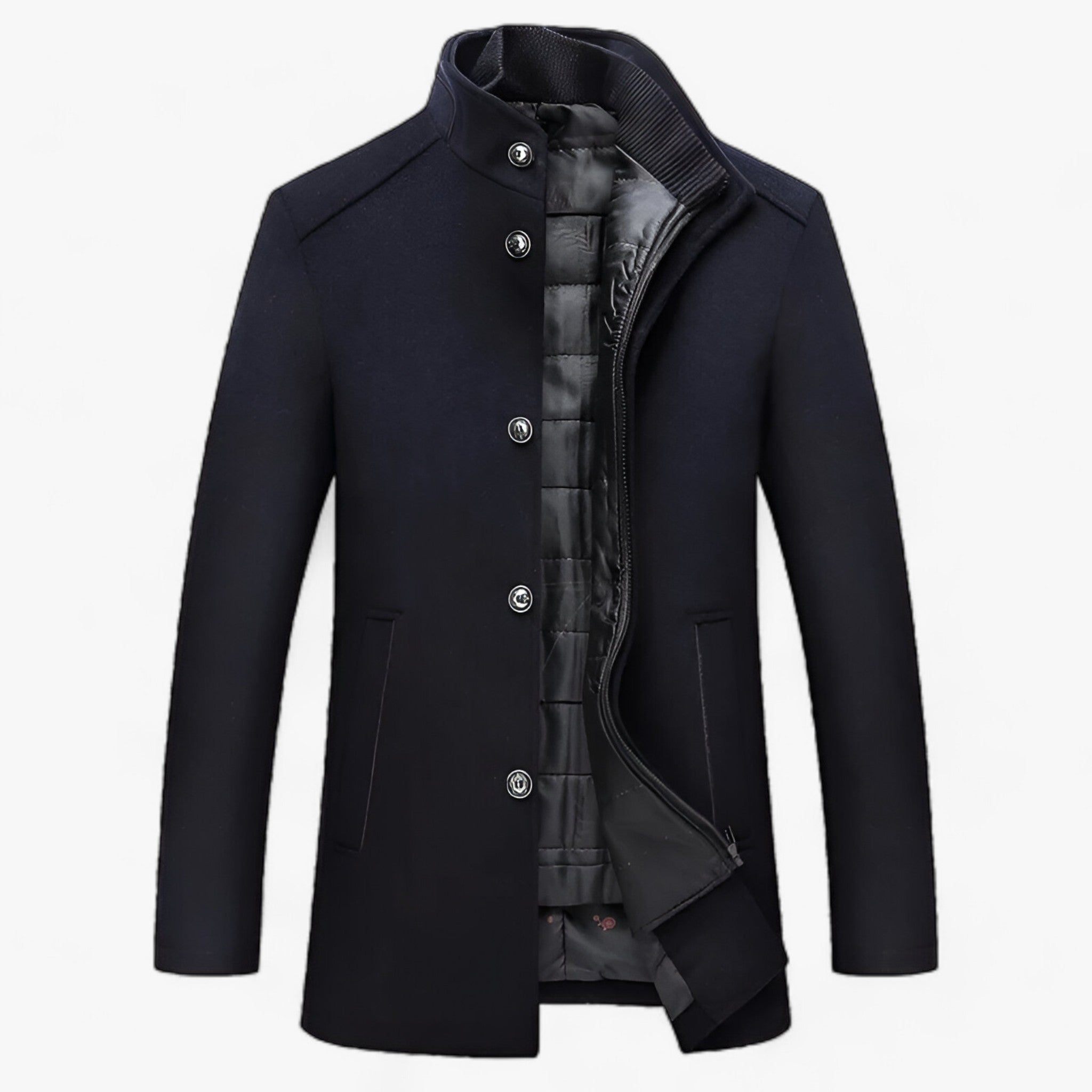 Alex | Luźny wełniany płaszcz typu trencz