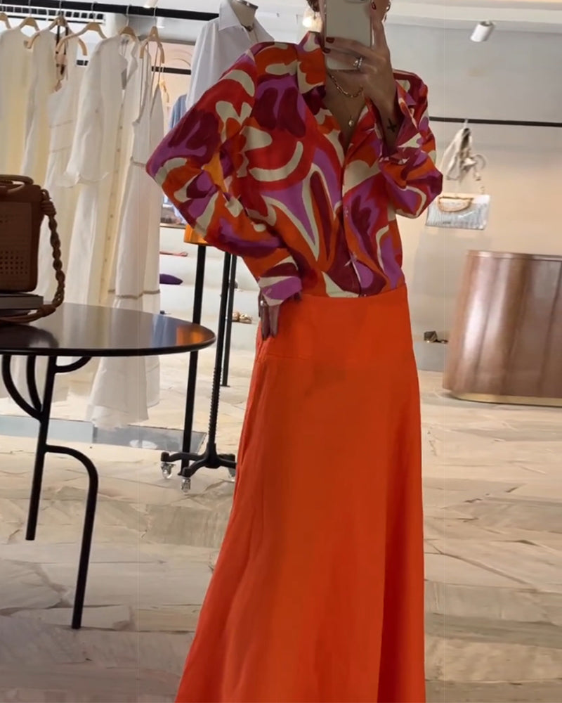 Bluzka Chapel w kolorowe wzory z guzikami