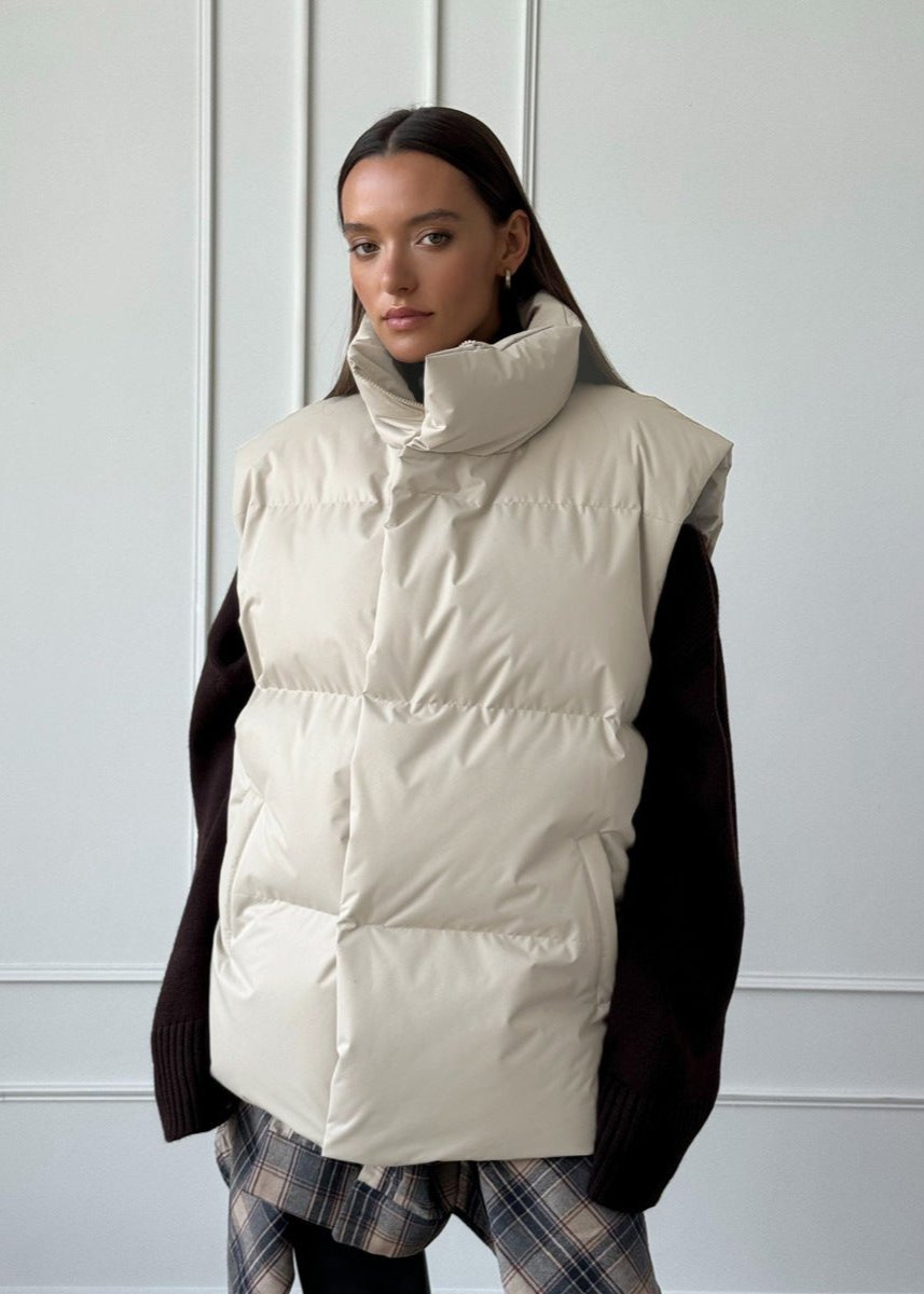 Pikowana kamizelka bawełniana – stylowa damska odzież wierzchnia bez rękawów