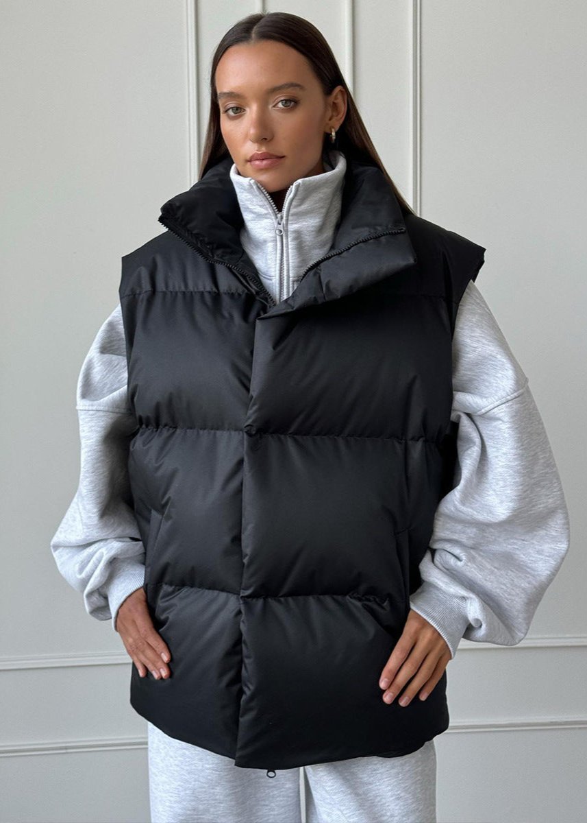 Pikowana kamizelka bawełniana – stylowa damska odzież wierzchnia bez rękawów