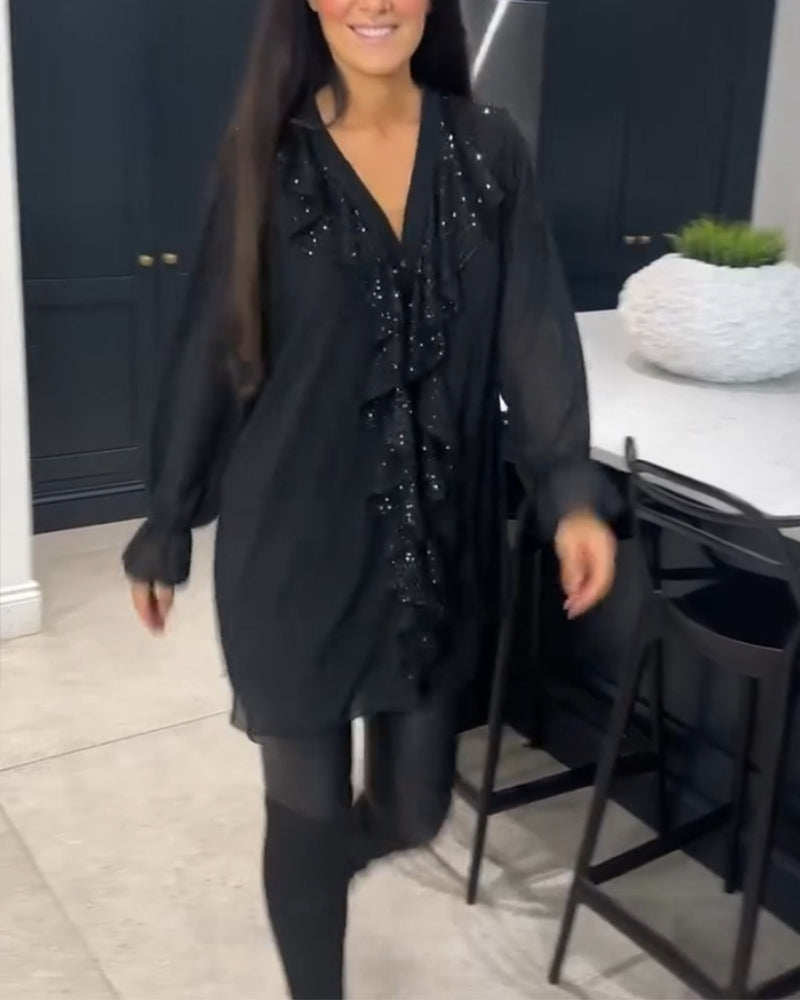 Bluzka z falbankami o eleganckim fasonie