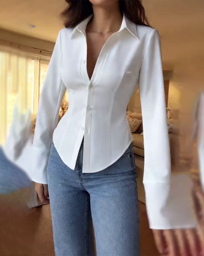 Koszula elegancka, jednokolorowa, dopasowana