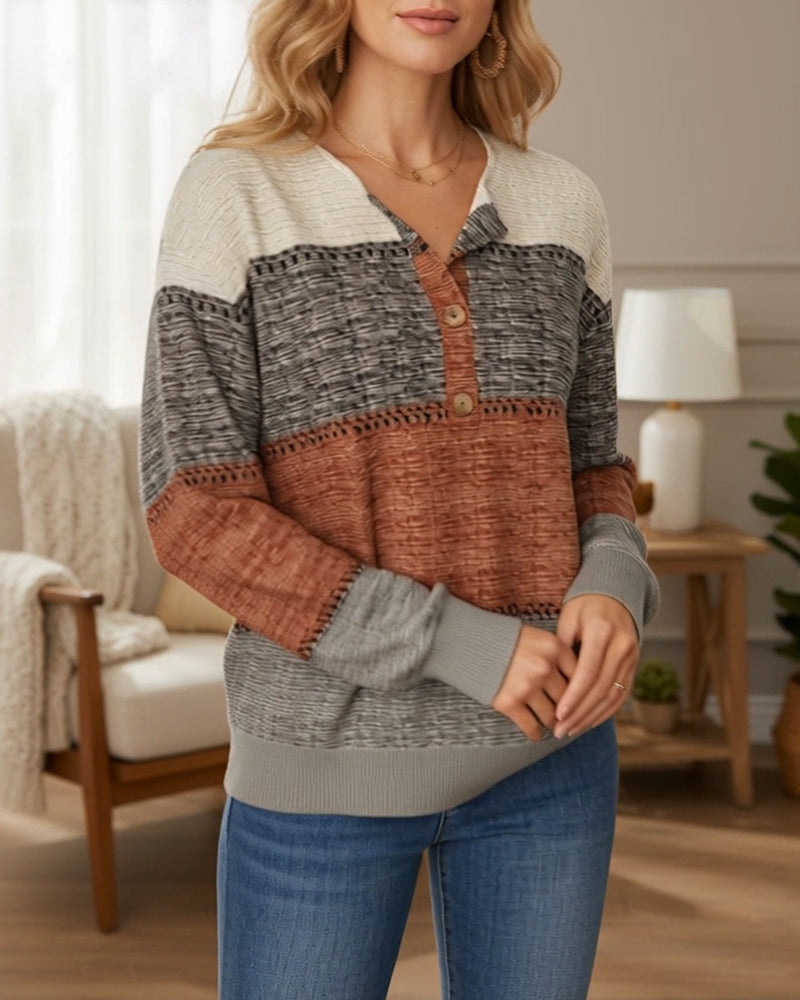 Sweter zapinany na guziki, modny, w blokowym kolorze